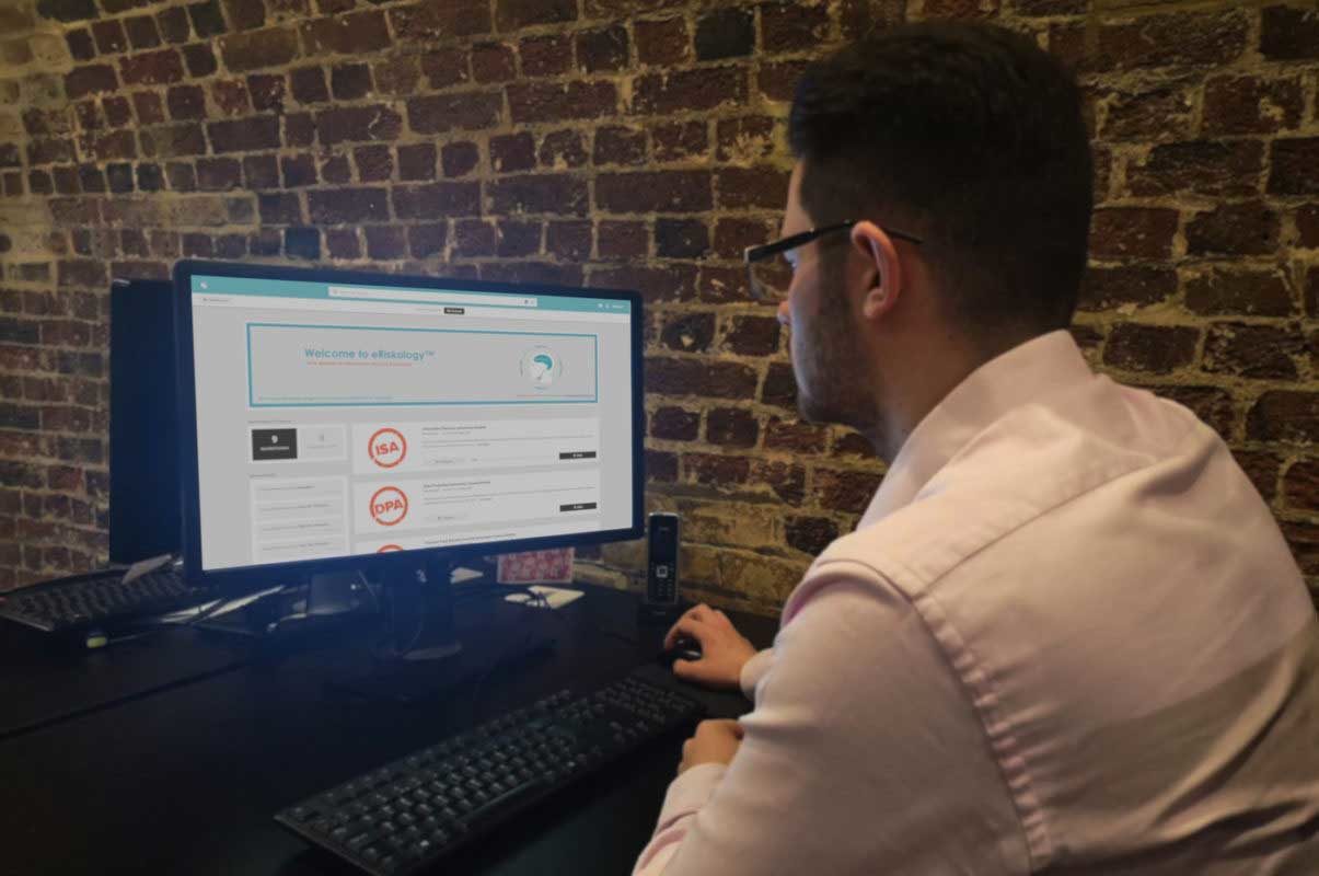 a young male using the eRiskology Information Security Awareness elearning portal