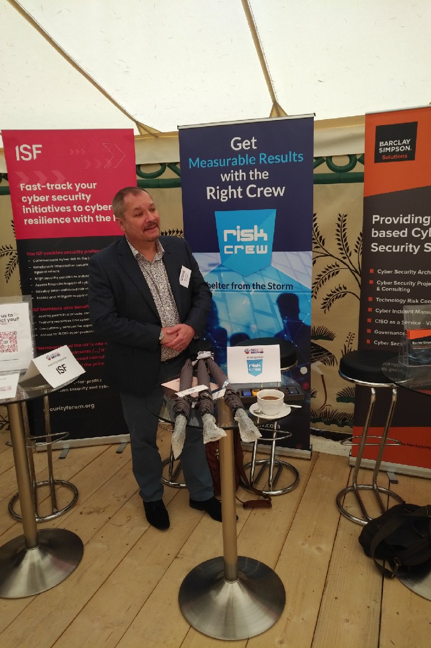 Risk Crew team member at conference
